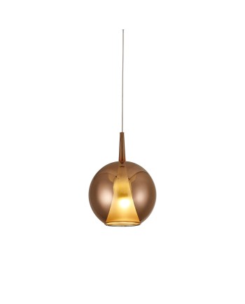 ELSA * COLGANTE CRISTAL BOLA - E27 - COBRE + OPAL ( SIN BASE)